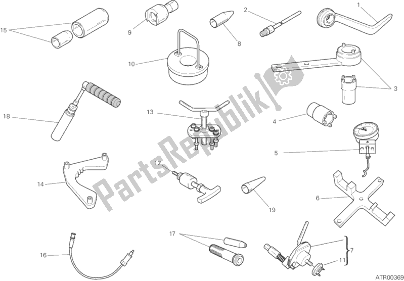 Tutte le parti per il 01a - Attrezzi Di Servizio Per Officina, Motore del Ducati Diavel Xdiavel USA 1260 2019